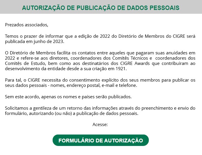 pop up autorizacao de publicacao de dados